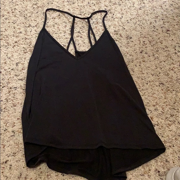 Soft black low back detail tank - Picture 1 of 3